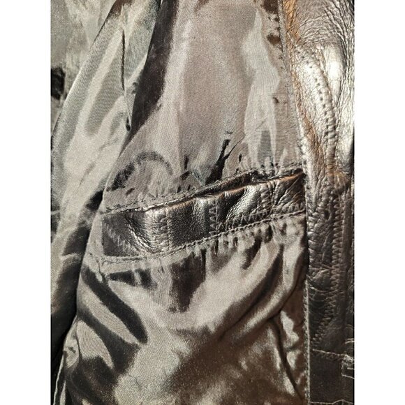 Vintage Black Leather Patchwork Blazer Womens Medium Leather and Soul - Picture 15 of 16